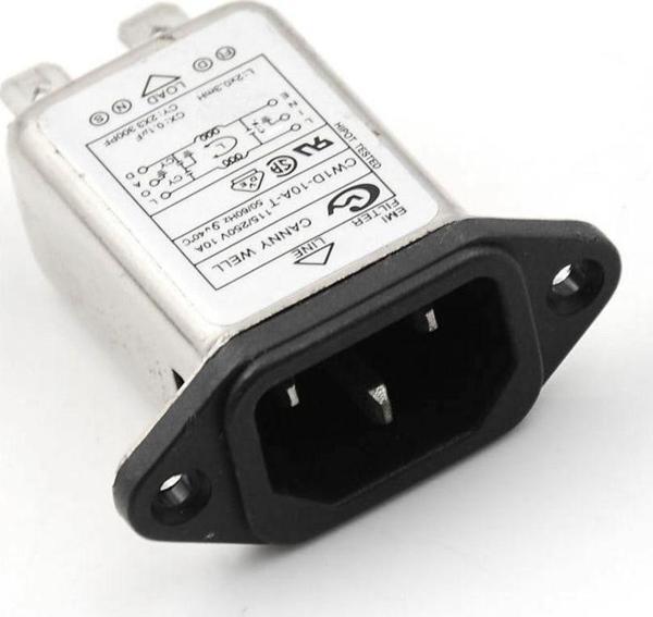 Alkatronik Cw1d-10a-t Ac 250v 10a C14 Erkek Soket Emı Filtreli Hat Şebeke Emc Rfı Gürültü Bastırıcı Azaltıcı - Image 1