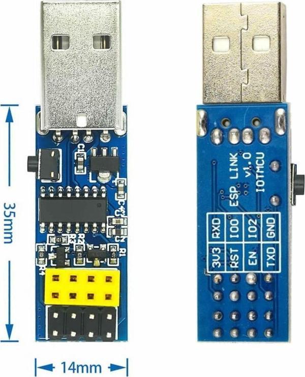 Alkatronik Esp-01 Ch340 Usb Bağlantı Adaptörü Uyumlu Reset Butonlu Esp01 Esp8266 Esp-01s Wifi Modül Ayar - Image 1