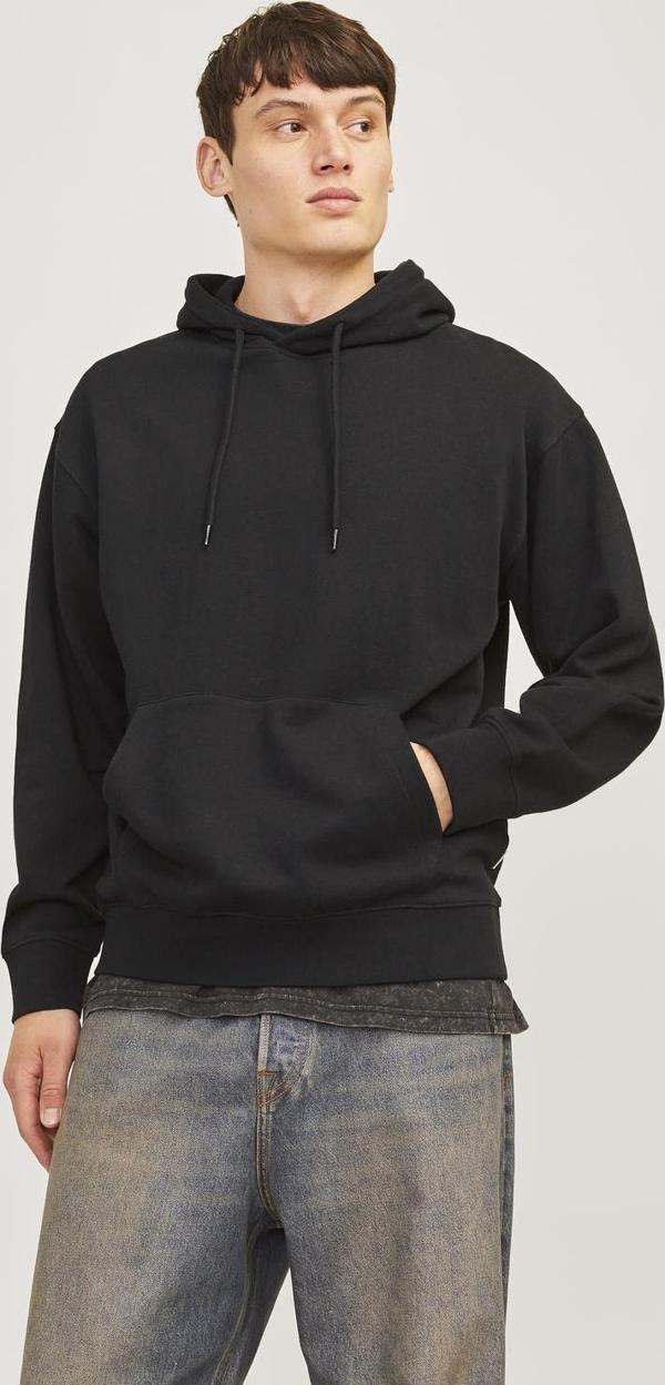 Jack&Jones Jjecharge Sweat Hood Noos Erkek Siyah Sweatshirt 12257852-02 - Image 1