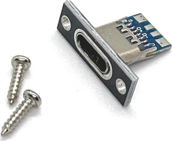 Alkatronik USB 3.1 Type C Panel Montaj Dişi Soket 4 Pin Smd Lehimlenebilir Padler Konnektör Telefon Şarj Board - Image 1