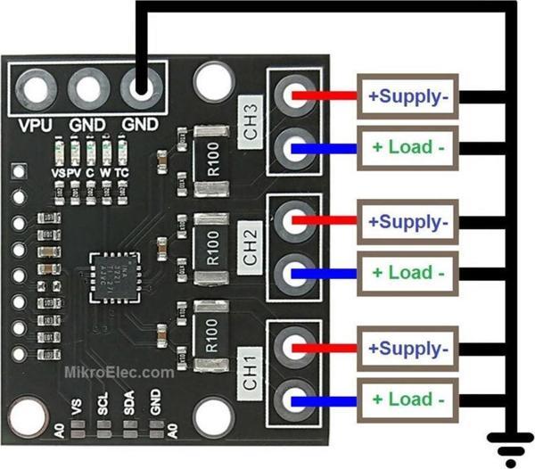 Alkatronik 3 Kanal Ina3221 Voltaj Akım Güç Izleme Sesör Modülü 26v 100a Iıc Haberleşme Yüksek Hassasiyet - Image 1