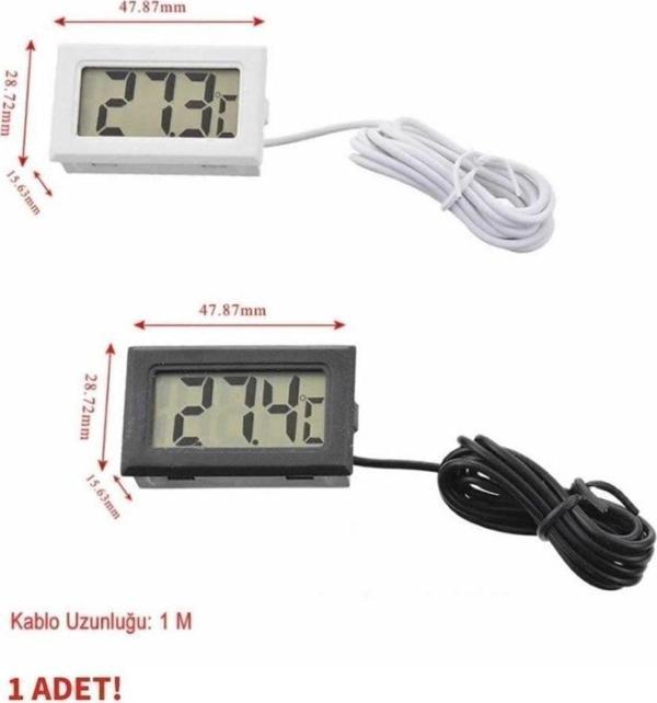 Alkatronik Sıcaklık Isı Termometresi Mini Dijital Isı Ölçer Ntc Sensör -50c 110c Buzdolabı Akvaryum Oda Depo - Image 1