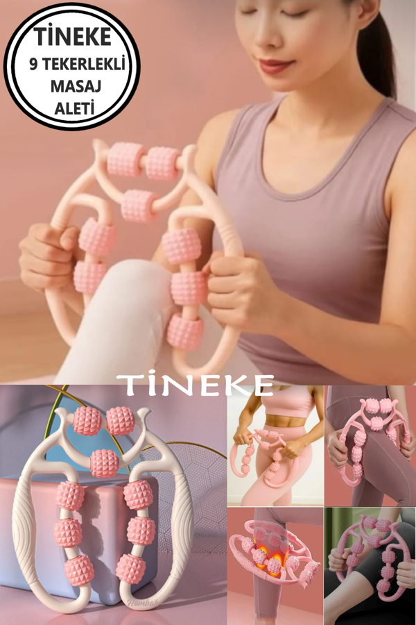 TİNEKE Kas Gevşetici Sıkılaştırıcı Masaj Aleti 9 Tekerlekli Ayarlanabilir Lenf Drenaj Rulosu Bacak Kol Selülit - Image 1