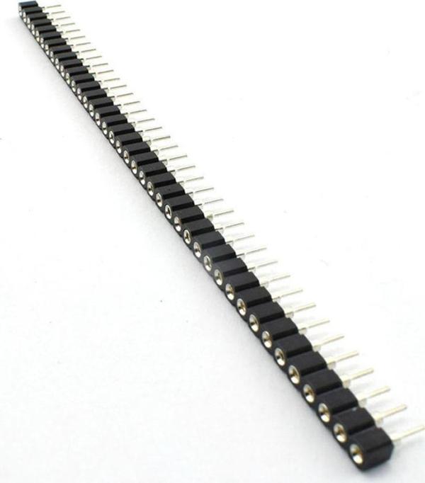 Alkatronik 1x40 Pin Precision Dişi Header Tek Sıra 2.54mm 180 Derece Yuvarlak Kırılabilir Bölünebilir - Image 1