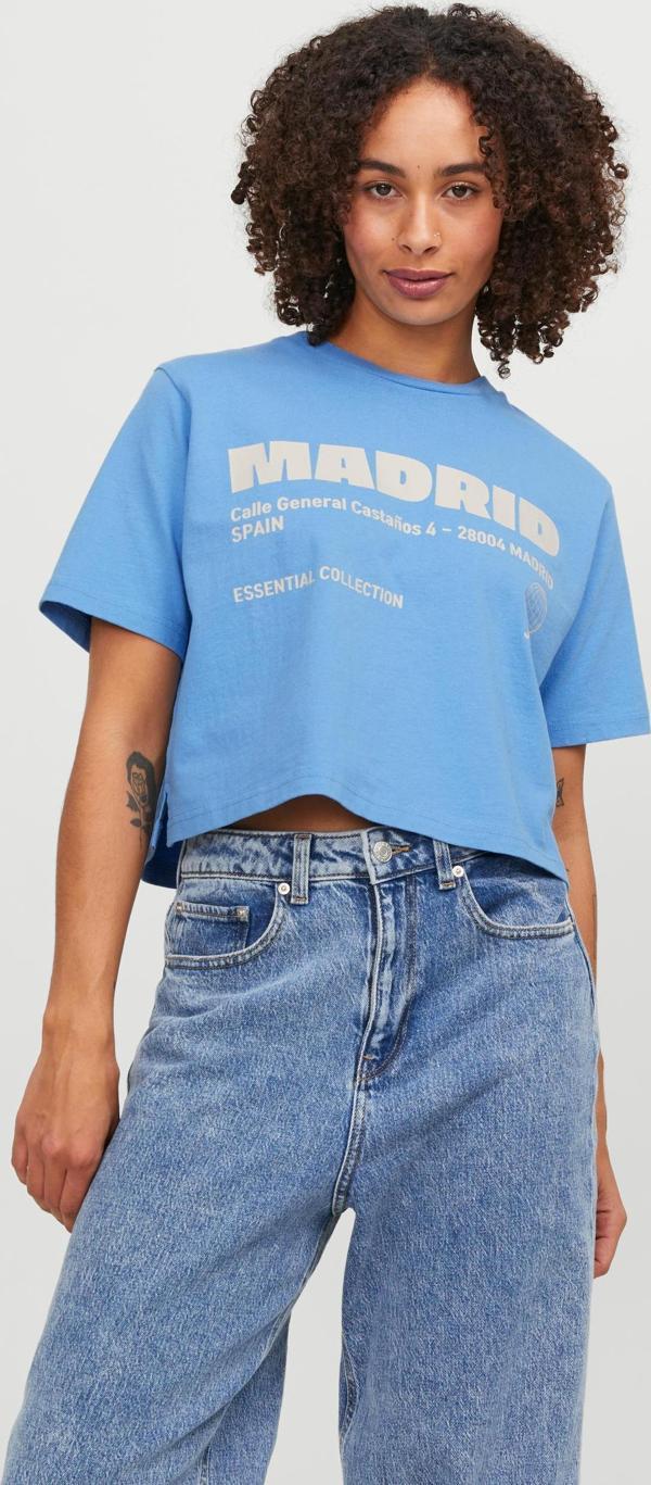 Jack&Jones Jxjoda Soft Rlx Ss Tee Jrs Kadin Mavi Tshirt 12244372-07 - Image 1