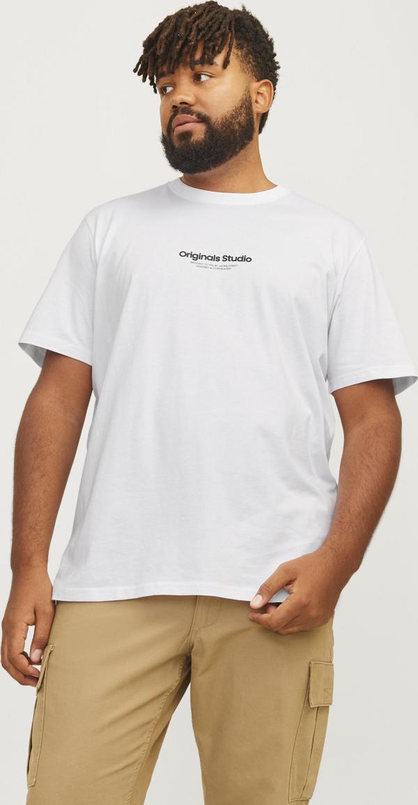 Jack Jones Jorvesterbro Tee Ss Crew Neck Noos Pls Erkek Beyaz Büyük Beden Tshirt 12248177-01 - Image 1