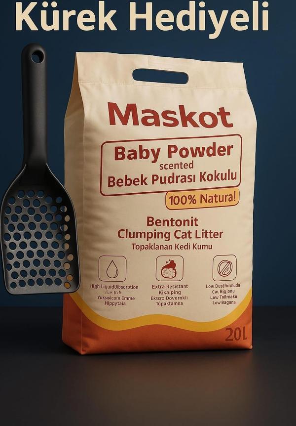 Maskot Kedi Kumu Pudra Kokulu 20 lt Kürek Hediyeli - Image 1