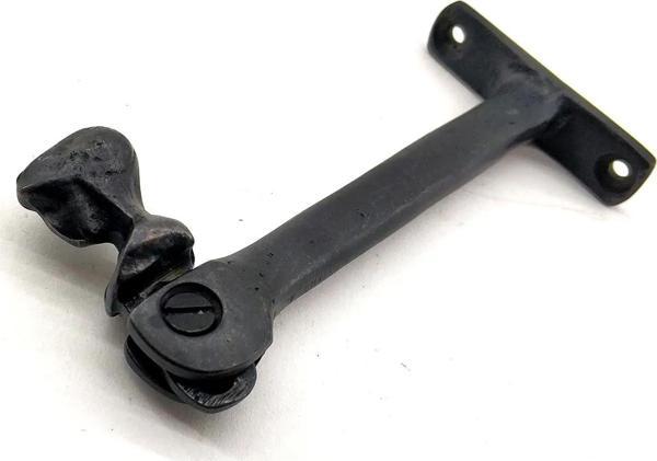 Antika Tarz Dekoratif Pirinç Kafalı Panjur Stoperi - 105x55 mm, Oksit - Image 1