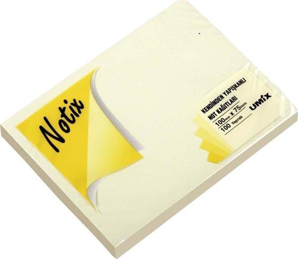 Notix Yapışkanlı Not Kağıdı 100x75 Mm 100 Yp Pastel Sarı - Image 1
