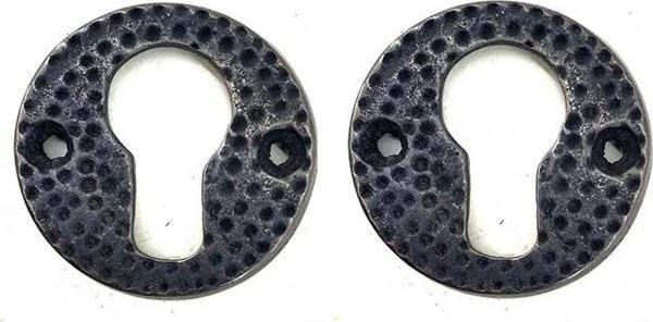 Antika Tarz Dekoratif Pirinç Oda Kilit Rozeti - 49mm, Oksit - Image 1