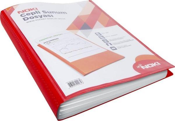 Noki Sunum Dosyası Cepli 100 Yaprak Kırmızı 641100-N-080 - Image 1