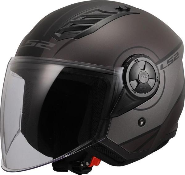 Ls2 Aırflow 2 Cover Yarım Kask Mat Siyah - Gri - Image 1