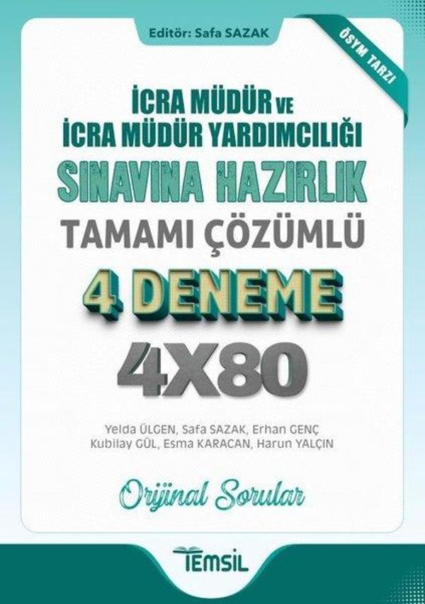 İcra Müdür ve İcra Müdür Yardımcılığı Sınavına Hazırlık Tamamı Çözümlü 4 Deneme 4x80 - Temsil Kitap - Image 1