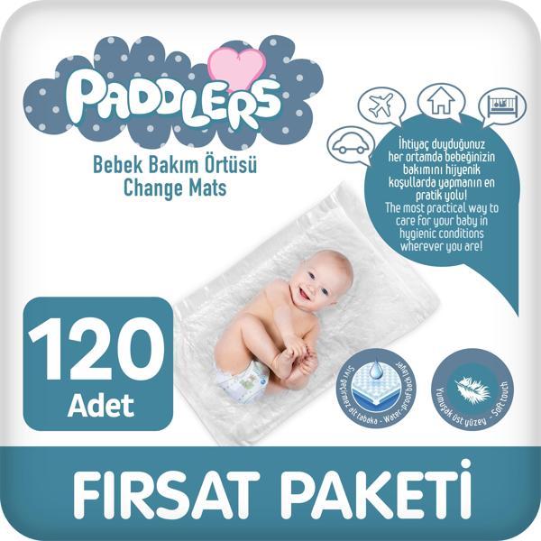 Paddlers 12x10 120 Adet Bebek Bakım Örtüsü (60X60 Boyutunda) - Image 1