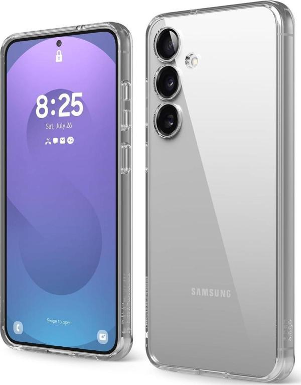 Samsung Galaxy S25 Plus Uyumlu Kamera Korumalı Darbe Önleyici Ultra Slim TPU Şeffaf Silikon Kılıf - Image 1