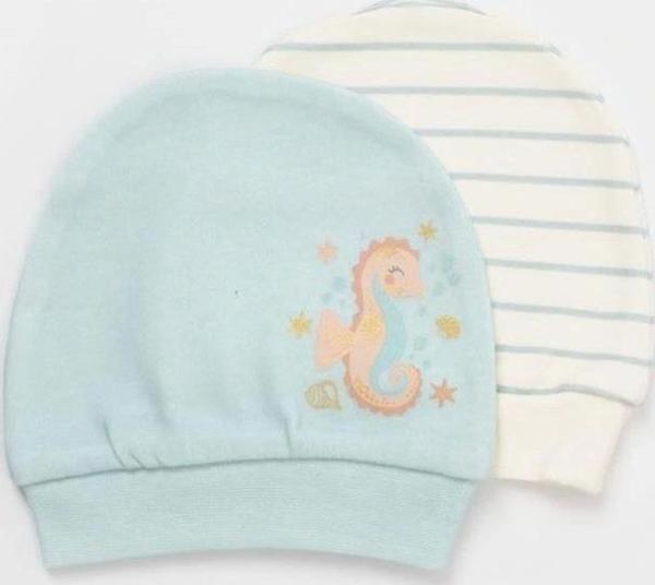 Nessiworld     Save The Seahorse 2'Li Bebek Şapka 72231 Bej-Mint - Image 1