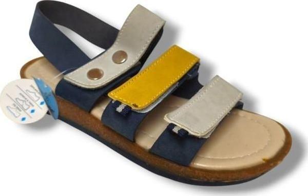 Şiringenç 3056-20 3 Cırt Tokalı Erkek Çocuk Sandalet Lacivert Gri 31-36 - Image 1
