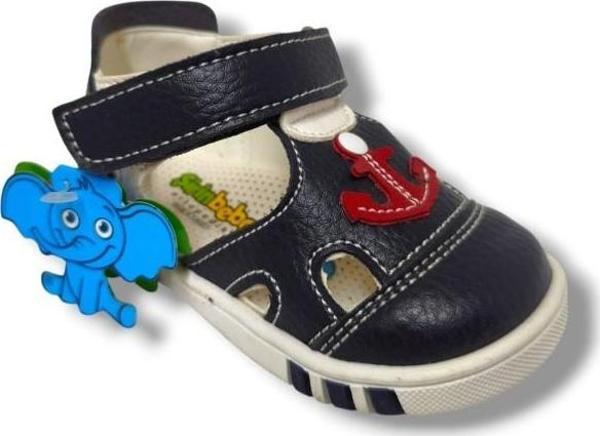 Şirinbebe 3081-20 Önü Kapalı Çapa Cırtlı Erkek Çocuk Sandalet Lacivert Kırmızı 18-20 - Image 1