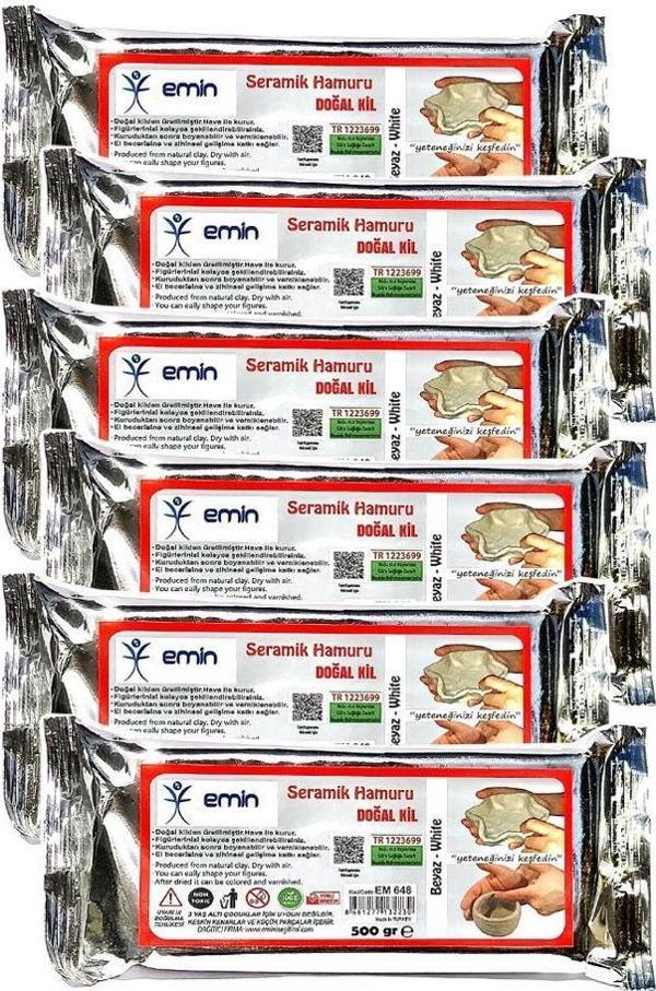 Seramik Hamuru Doğal Kil 500 Gr Beyaz Kil Hamuru 6 Paket Seramik Kili Beyaz Renk Modelleme Çamuru - Image 1