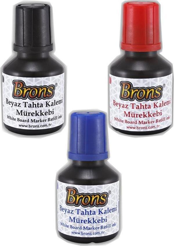 Siyah Mavi Kırmızı Yazı Tahta Kalem Mürekkebi 30 ml 3 Adet Brons Tahta Kalemi Mürekkebi 3 Adet - Image 1