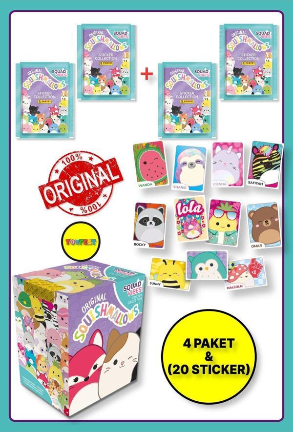 Panini Squishmallows Sticker Çıkartma - 4 Paket ( 20 Adet Sticker ) - Image 1