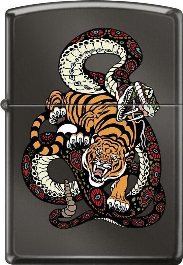 Zippo Snake And Tiger - Kaplan ve Yılan Dizayn Çakmak - Image 1