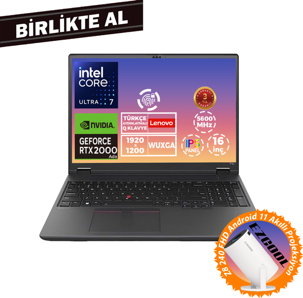 Lenovo MWS P16V G2 U7 165H 40GB 1TB SSD 8 GB RTX2000 16" W11P + Projeksiyon 21KX001MTX 027 - Image 1