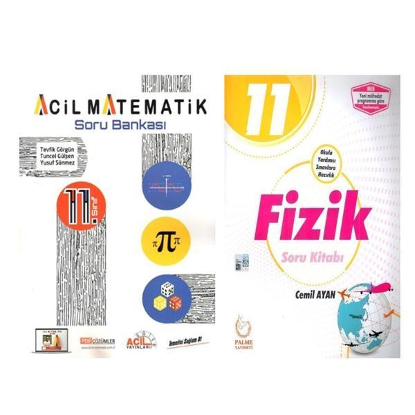 Acil Yayınları 11. Sınıf Acil Matematik ve Palme Fizik Soru Bankası Seti 2 Kitap - Palme Yayınları - Image 1