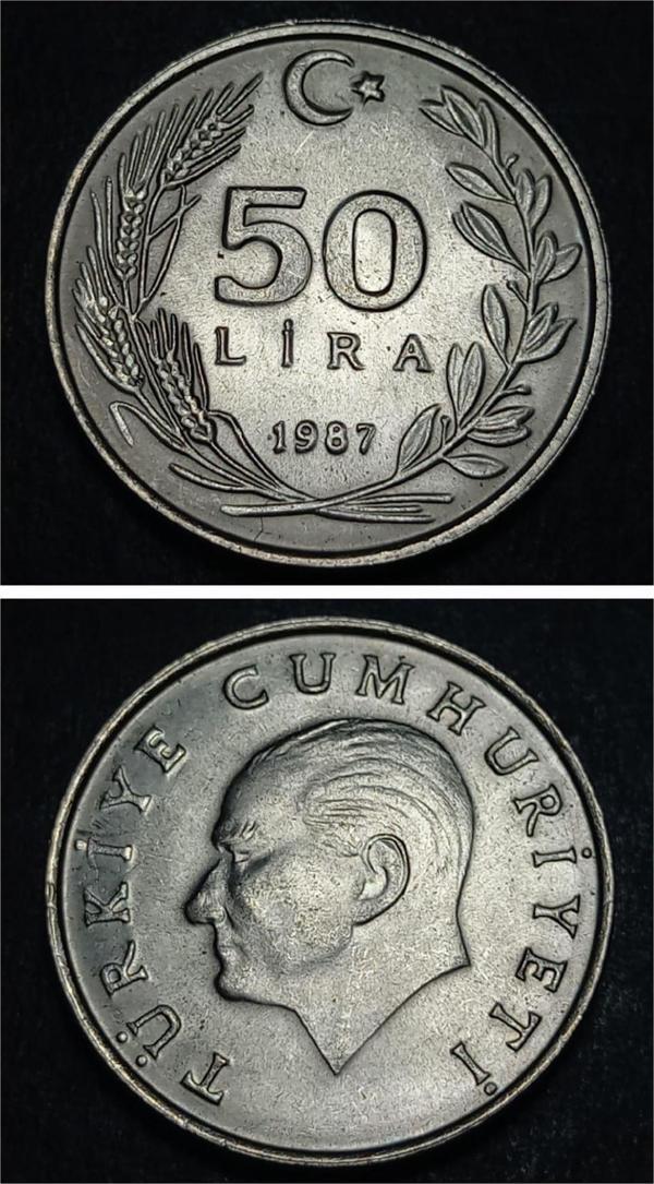 Escoines 39963688b54d01ac80 1987 50Lira çil Para - Image 1