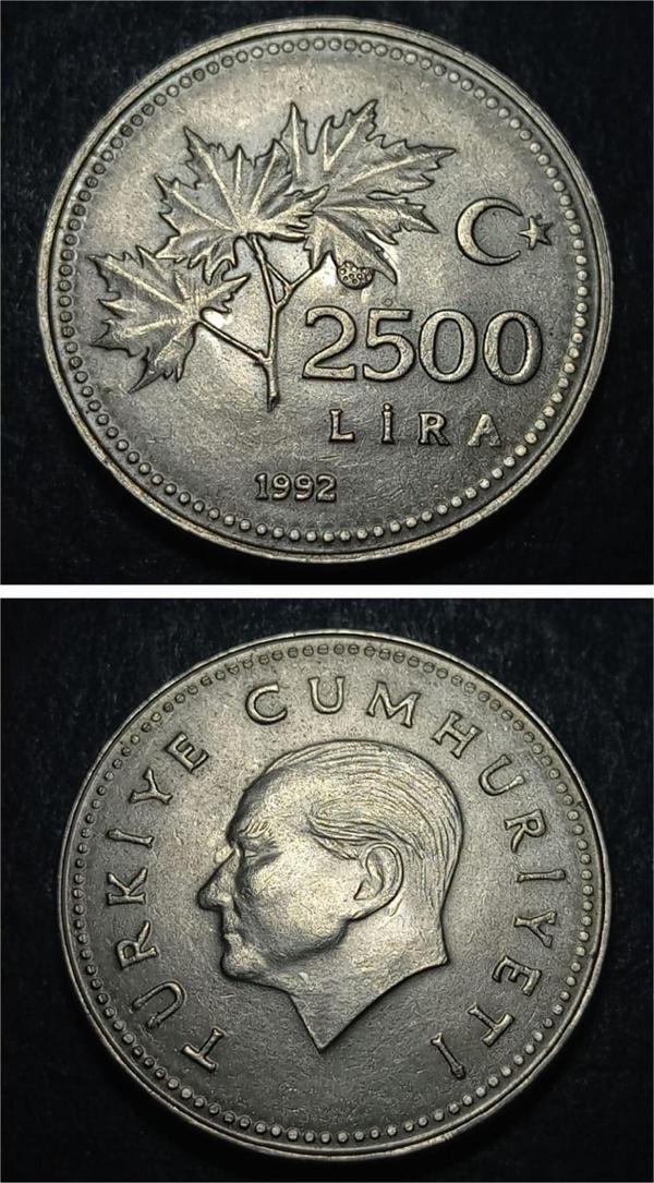 Escoines 39963688b5e7191205 1992 2500 Lira ççt+ Para - Image 1