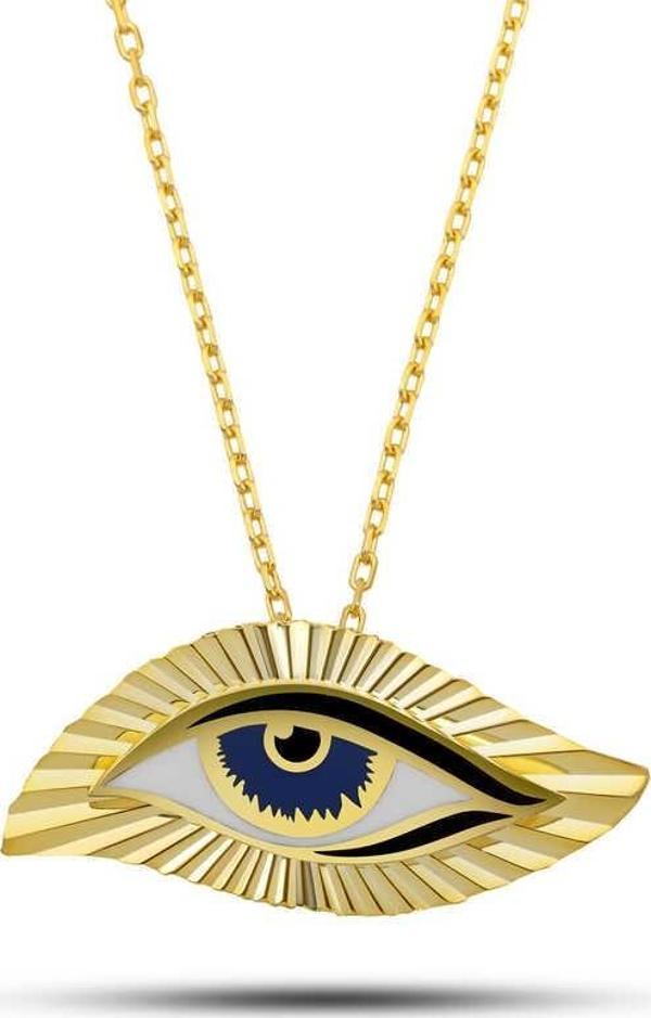 Gümüş Gold Gecenin Gözü Kadın Kolye SL12625 - Image 1