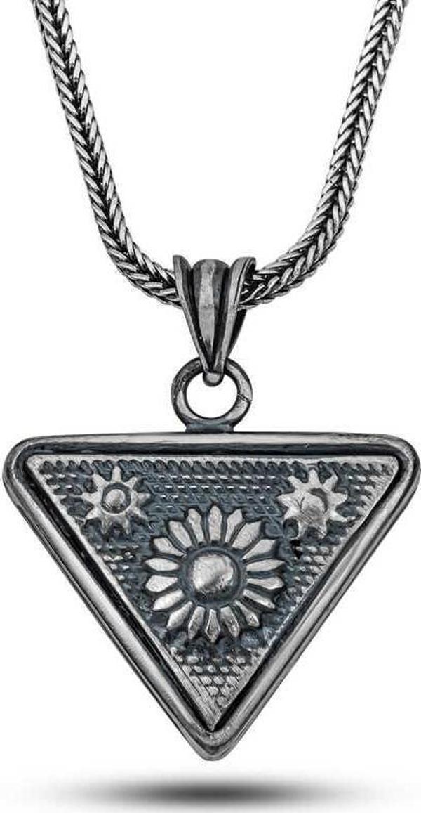Gümüş Güneş Motifli Cevşen Kolye SL12511 - Image 1