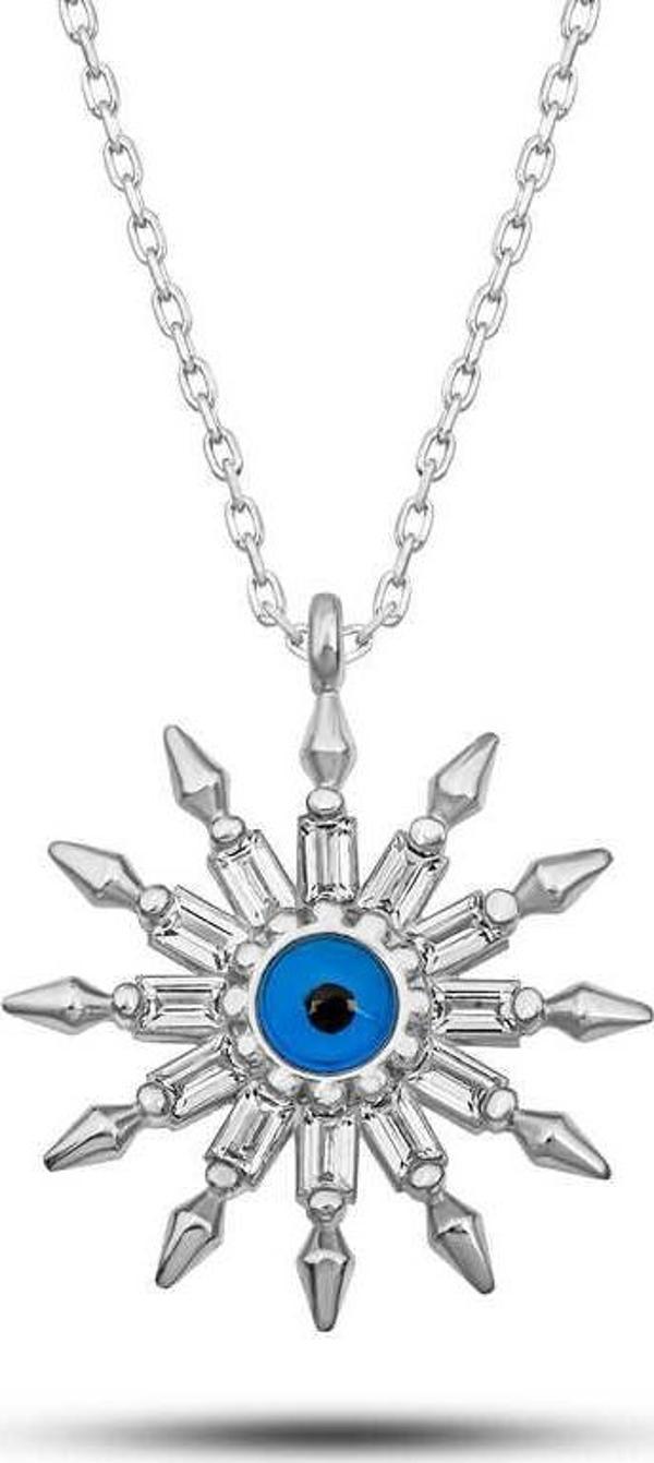 Gümüş Koruyucu Göz Güneş Kadın Kolye SL12608 - Image 1