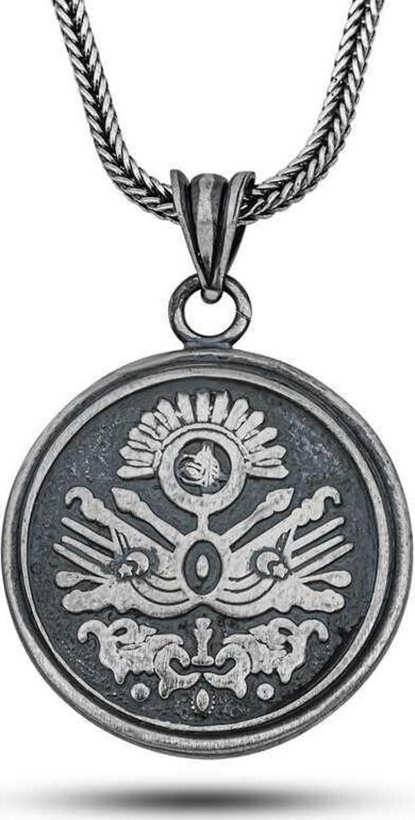 Gümüş Osmanlı Devlet Armalı Cevşen Kolye SL12591 - Image 1