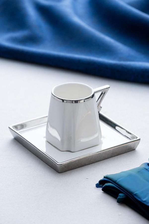 Acar Camillo 6 Kişilik Kahve Fincanı Takımı Silver - 90 ml HXF-05921 - Image 1