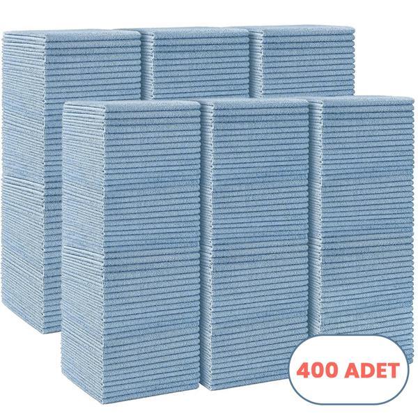 Mulpex Mikrofiber Temizlik Bezi 400 Adet - 40x40 cm, 375 GSM, Parlak Dokulu, 60 gr ±2, Yüksek Emici, İz Bırakmaz - Image 1