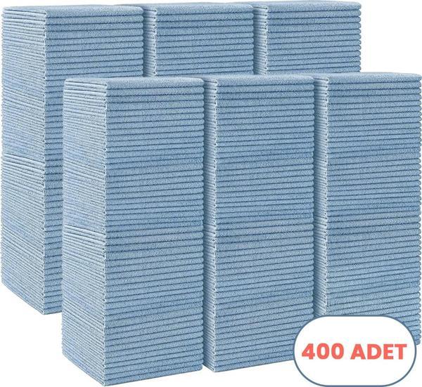 Mulpex Mikrofiber Temizlik Bezi 400 Adet - 40x40 cm, 375 GSM, Parlak Dokulu, 60 gr ±2, Yüksek Emici, İz Bırakmaz - Image 1