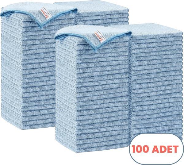 Mulpex Mikrofiber Temizlik Bezi 100 Adet - 40x40 cm, 375 GSM, Parlak Dokulu, 60 gr ±2, Yüksek Emici, İz Bırakmaz - Image 1