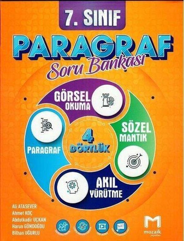 7.Sınıf Paragraf Soru Bankası - Mozaik - Ders Kitapları - Image 1