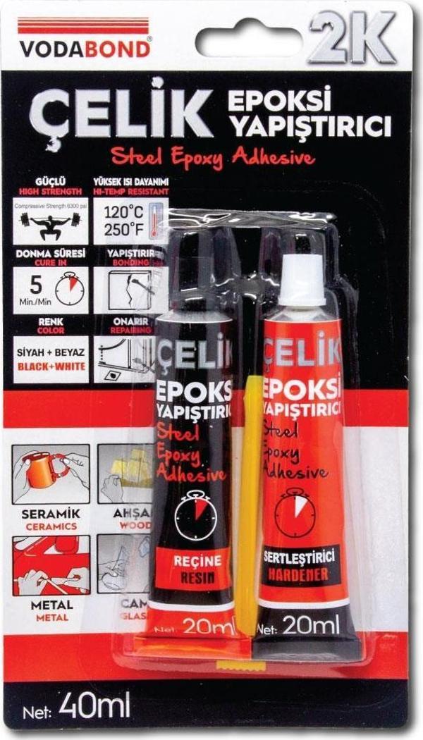 Vodabond Isıya Dayanıklı Çok Amaçlı Epoksi Çelik Yapıştırıcı 40 ml.  - Image 1