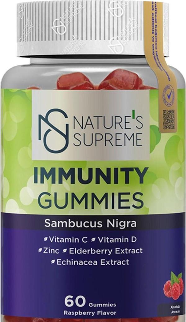 Nature's Supreme Immunity Gummies 60 Çiğnenebilir Form - Image 1
