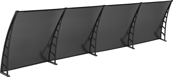 CROCUS Kapı Pencere Üstü Pratik Sundurma 80X480 – Siyah - Image 1
