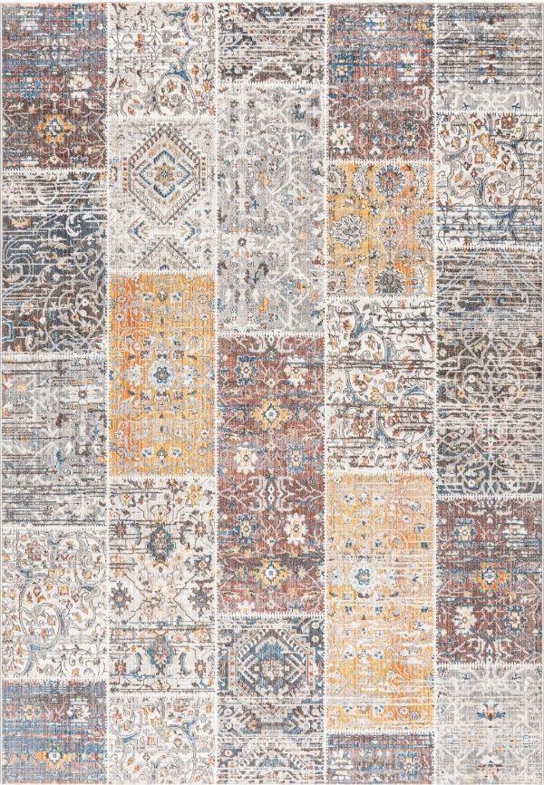 Pastel Halı Discovery 1586A Gri Kırmızı Salon Oturma Yatak Odası Halısı - Image 1
