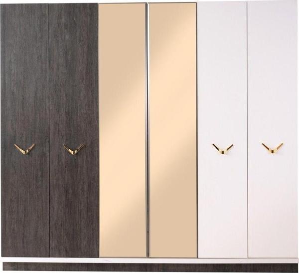 Nevada 6 Kapaklı Gardırop %100 Mdf | Ücretsiz Teslimat Ve Kurulum Avm 24 - Image 1