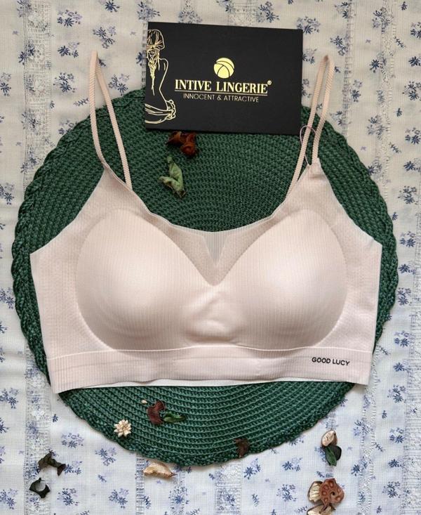 Valentina Fitilli İnce Askılı Hafif Destekli Kopçasız Dikişsiz Lazer Kesim Bralet/Sütyen/Büstiyer - Image 1