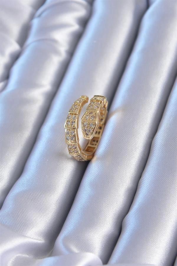 VIP Seri Gold Renk Yılan Model Kadın Yüzük - Image 1