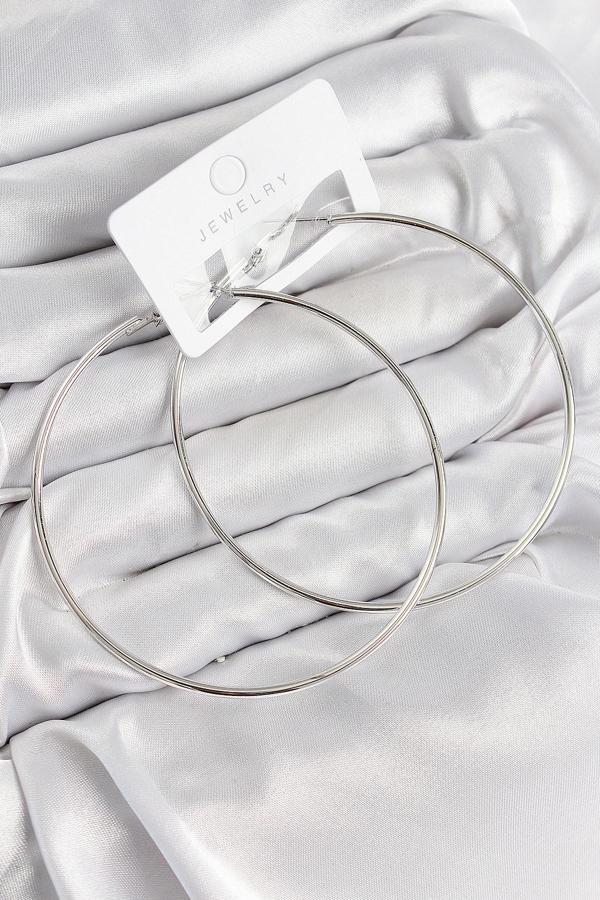 Zarif Kadın için Silver Pirinç Halka Model Küpe Seti - Image 1