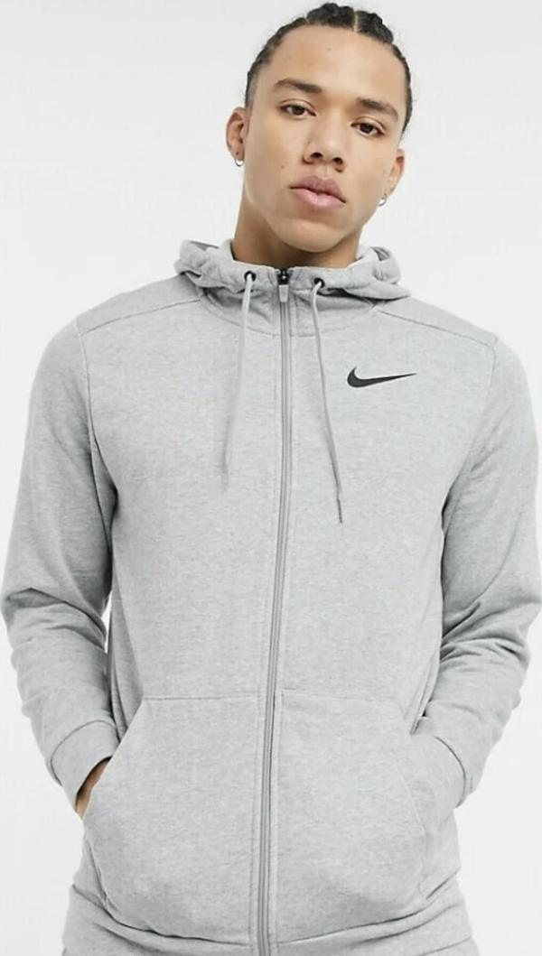 Nike Dri-FIT Full Zip Erkek Gri Kapüşonlu Sweatshirt - Image 1