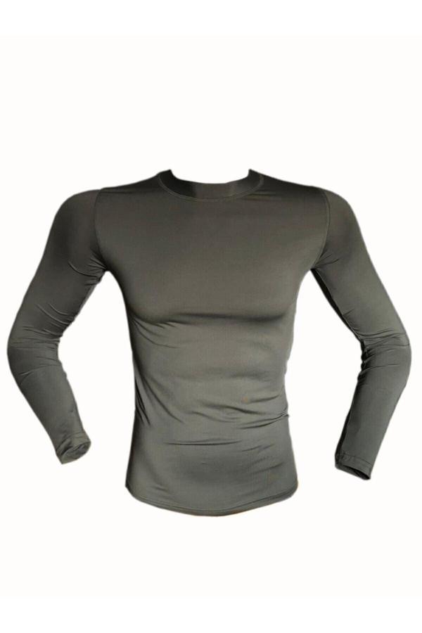 Flaş Erkek Askeri Termal Microfiber Uzun Kol Haki Tişört - Image 1