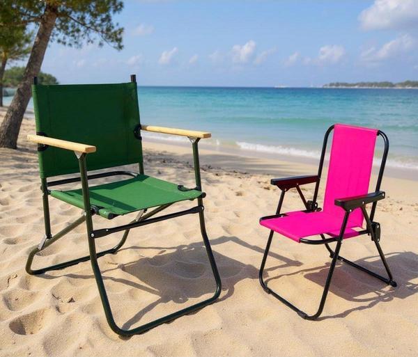 Exent 140 kg kapasiteli Katlanır Kamp Sandalyesi ve 2-6 yaş Lüx Çocuk Piknik Sandalyesi-PEMBE - Image 1